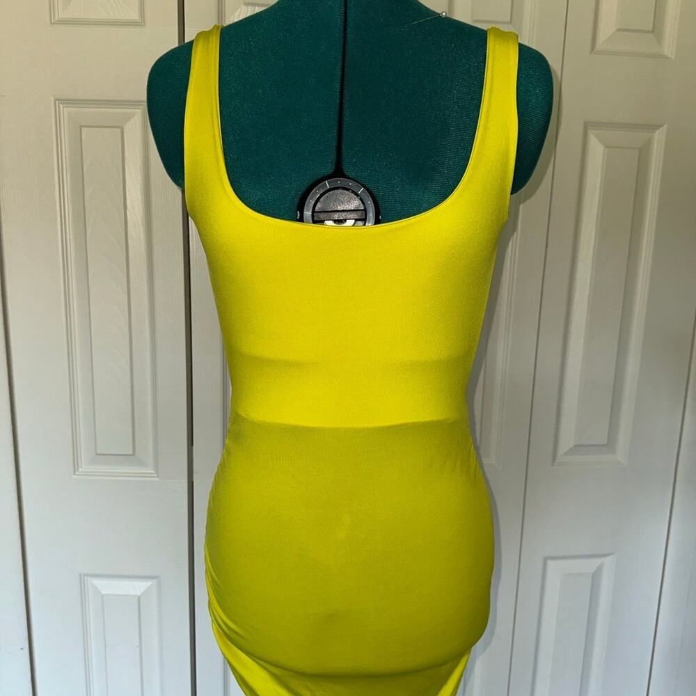 Bright Yellow Mini Backless Dress